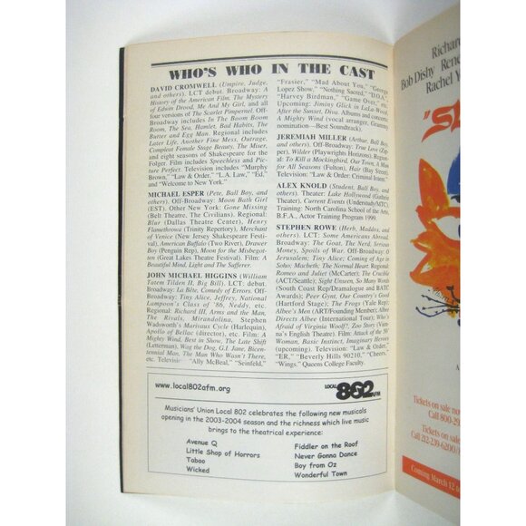 Big Bill Playbill February 2004 Lincoln Center David Cromwell Michael Esper - Picture 5 of 6